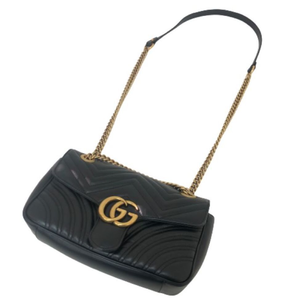 Gucci GG Momant Quilted Shoulder Bag Black - Picture 2 of 10